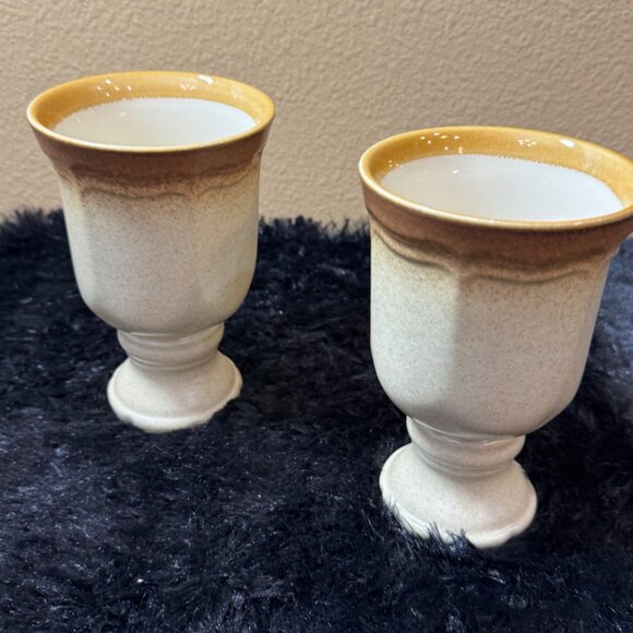Mikasa Stoneware Whole Weat Goblet Wine Cups Japan - Picture 1 of 12